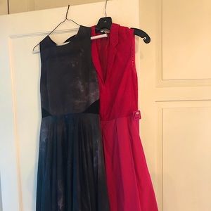 Black satin Alice and Olivia cocktail dress